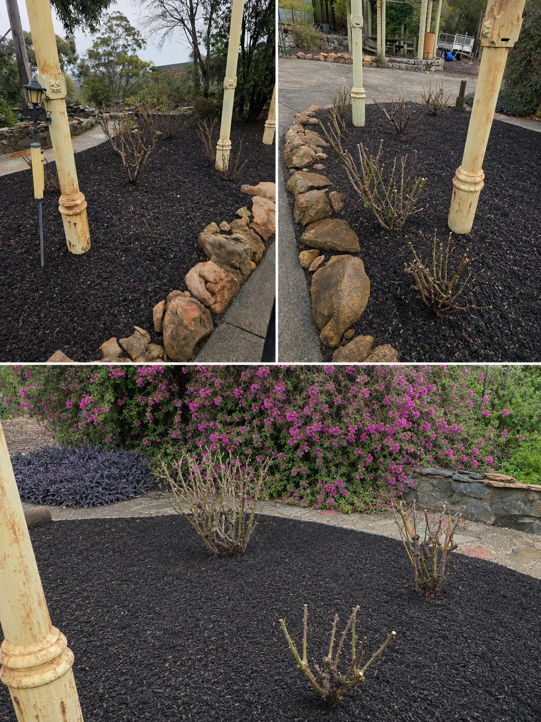 Garden bed after pruning, mulching and tidying by Acre & Abode
